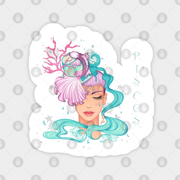 Zodiac Pisces : Born in March Sticker by APPARELAURA